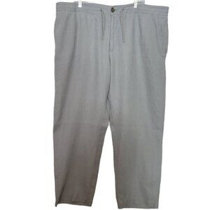 Tommy Hilfiger 100% Linen Pants SZ=42/30 Beige Drawstring Waist